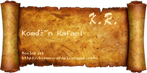 Komán Rafael névjegykártya